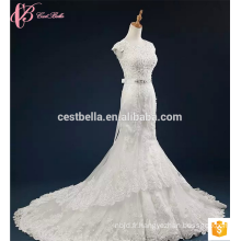 2017 traditionnelle chinoise en dentelle perlée robe de mariée en strass sirène